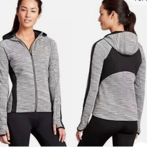 Athleta Snowscape Hooded Jacket Grey Space Dye, size L